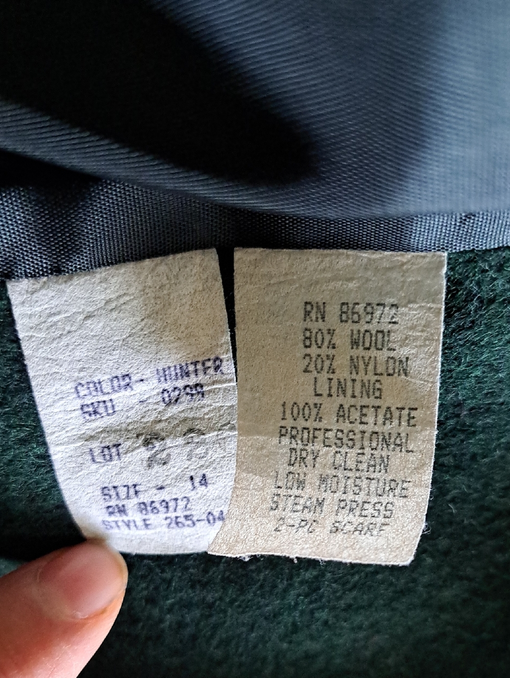 Vintage Wool Spencer Douglas Hunter Green Double Breasted Blazer Jacket Coat - Picture 9 of 11